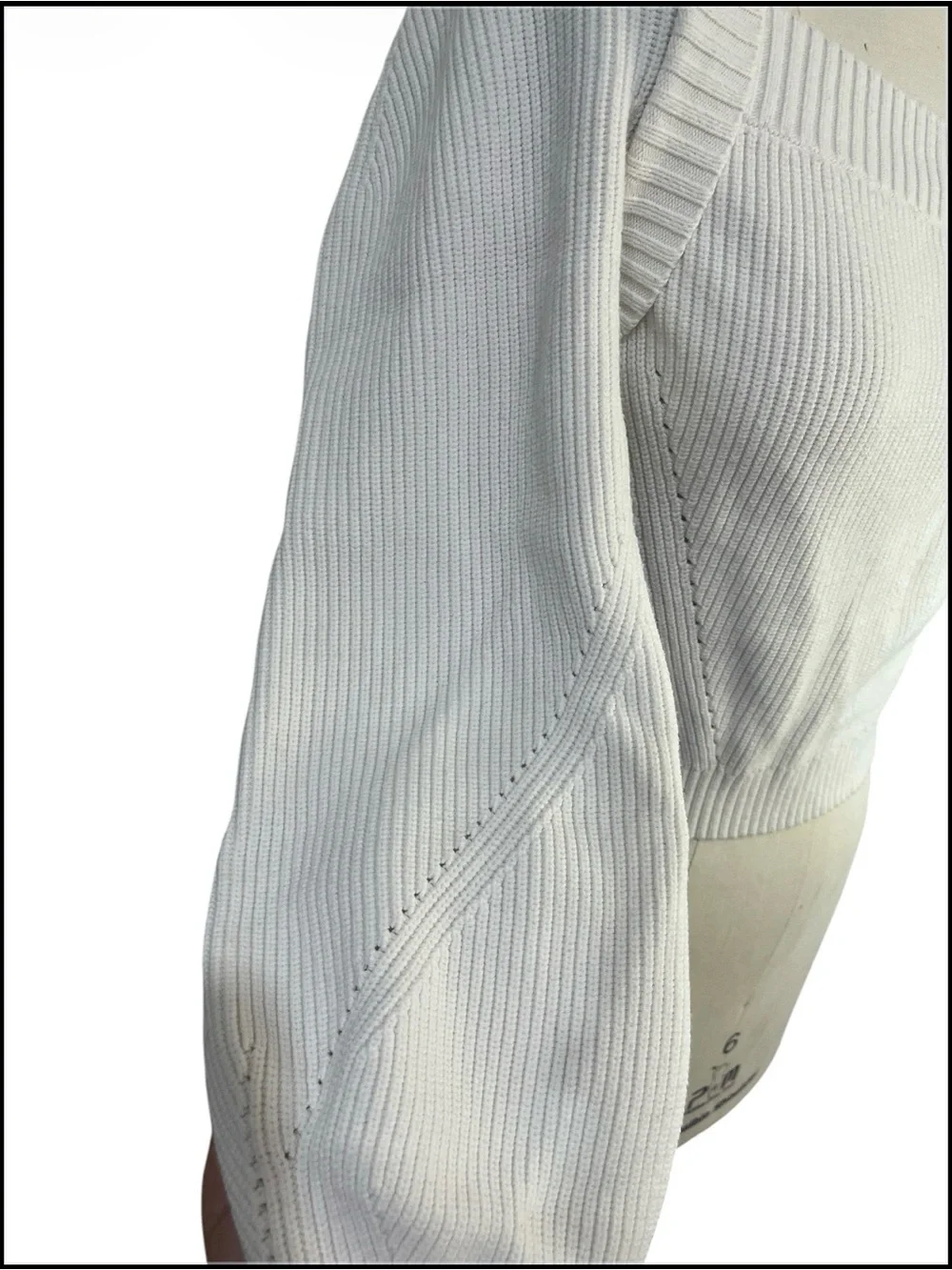 Bailey 44 Ivory Balloon Sleeve Ribbed Sweater Women's Size S Cozy Comfy